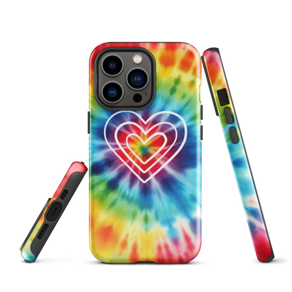 Tie Dye Hearts iPhone 13 Pro Tough Case - Glossy Finish - https://ascensionemporium.net